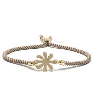 🎉NWT Full Circle Adjustable Slide Bead Box Chain Gold Flower Power Bracelet